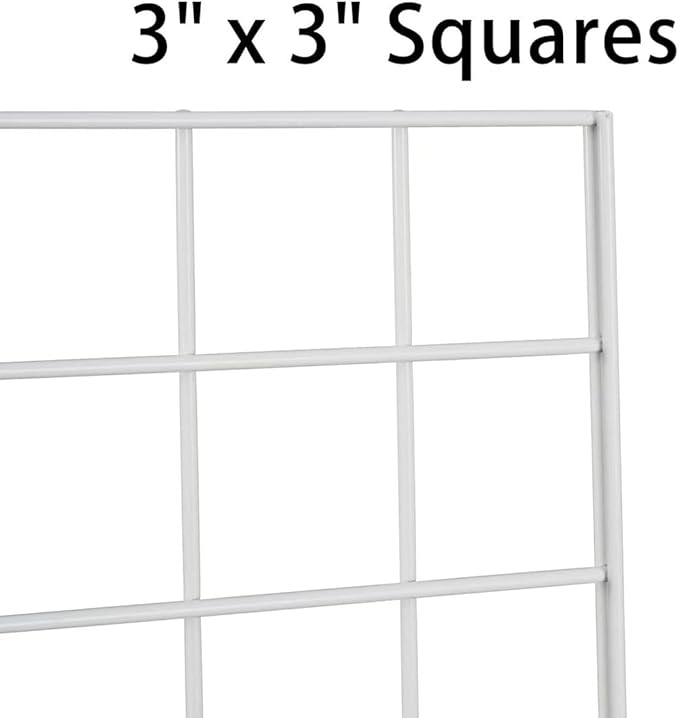 NEESEEYEE Commercial Grade Gridwall Panels – Heavy Duty Grid Panel for Any Retail Display, 2’ Width x 6’ Height, 3 Gridwall Panels Per Carton (White Finish)