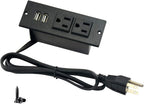Desktop Power Strip with 2 Outlets 2 USB 2.1A Insert Mounting Built in Desk Table Sofa Cabinet Nightstand