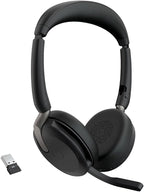 Jabra Evolve2 65 Flex Wireless Stereo Headset - Bluetooth, Noise-Cancelling ClearVoice Technology & Hybrid ANC - Works with All Leading UC Platforms Such As Zoom & Google Meet - Black