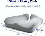 C CUSHION LAB Patented Pressure Relief Seat Cushion for Long Sitting Hours on Office/Home Chair, Car, Wheelchair - Extra-Dense Memory Foam for Hip, Tailbone, Coccyx, Sciatica - Light Grey