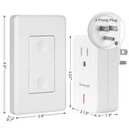 DEWENWILS Wireless Remote Wall Switch and Outlet, Plug in Remote Control Outlet Light Switch for Lamp, Fans, No Wiring, Expandable, 100ft RF Range, ETL Listed (2 Switches and 1 Receiver)