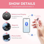 Fingertip Wireless Bluetooth Remote Control, 2026 New Bluetooth Ring Scroller Video Scrolling Ring Remote Control Page Turner (Pink)