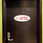 Signs ByLITA Oval Electrical Panel Inside Sign (Brushed Silver) - Medium 2 Pack