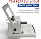 TruBind Coil Binding Machine with Electric Coil Inserter and Foot Pedal | 20 Sheet Punch Capacity | Bind up to 440 Sheets | 46 Fully Disengageable Dies | 4:1 Pitch | 2-Year Warranty