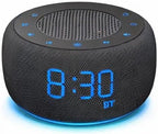 BUFFBEE Alarm Clock with Bluetooth Speaker & FM Radio for Bedside – Gradual Wake-Up Sounds, Fully Dimmable Display & Ambient Night Light, Plug-in Digital Clock for Bedroom