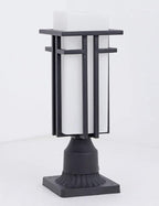 EERU Outdoor Post Lights Waterproof Metal Frame with Milk White Frosted Glass Pier Mount Outdoor Lighting Fixtures(with 3-Inch Pier Mount Base) Pillar Light Post Lantern for Garden Backyard and Porch