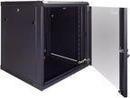 NavePoint 12U Server Cabinet Wall Mount Rack Enclosure Includes 2 Fans, Locking Glass Door, Removable Side Panels – 12U Network Cabinet 23.6” Deep, 19 Inch Server Rack for IT and A/V Equipment