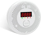 High Definition Color Screen Detector LCD Powered by Carbon Monoxide Detector and Smoke Alarm Battery (excluding Battery) (Compact Design, 4Pack-CO&Smoke)