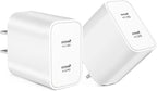 Type c Charging Block Fast Charger, 2Pack PD Dual Port Fast USB C Charger Block, USB C Charging Plug Power Adapter Compatible with iPhone 15/15 Plus/15 Pro Max/14/13/12/11/XS/XR/X and More