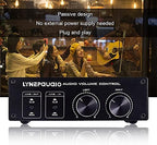 HXBER Passive Audio Volume Controller with Fully-Balanced & Single-Ended Mode XLR & RCA Interface for Home Stereo System Pre-Amplifier Speaker, Black