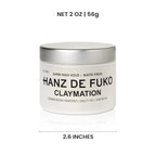 Hanz de Fuko Claymation – Premium Men’s Hair Styling Clay for a Super High Hold, Matte Finish – Clay & Wax Hybrid, Ideal Texture Product for Straight, Wavy and Thick Hair Types – 2 oz, Travel Size