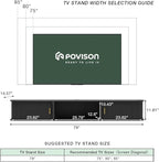 POVISON Mid-Century Modern Floating TV Stand with Sliding Tambour Doors, Fully-Assembled Wall Mounted Media Console for Living Room, Entertainment Center with Open Storage for 75 Inch TV