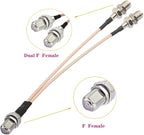 RedYutou F-Type RG6 Splitter - F Female to F Dual Female 3 Way Splitter Cable - 15cm (6 inch) TV & Satellite Adaptation
