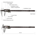 KETOTEK Digital Caliper, 12 Inch/300mm Vernier Caliper Measuring Tool with Stainless Steel, IP54 Splash Proof, Electronic Micrometer LCD Screen Auto-Off, Inch/Millimeter Conversion for 3D Printing