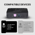 Avantree Audikast Plus – Bluetooth Audio Transmitter for TV with Optical & AUX Audio Out, Wireless Adapter for Headphones, 100ft Range, Dual Link, Volume Control