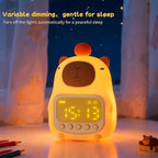 DNBFLLK Capybara Alarm Clock with Night Light for Kids, Cute Toddler Alarm Clocks for Bedrooms Ok to Wake Clocks for Girls and Boys, Rechargeable Silicone Animal Tabletop Lamp for Kid