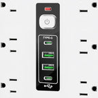 Multi-Outlet Electrical Strip - 16-AC Socket Extension, 50cm Desk Home Dorm Wall with, Safety Surge Protector with Cord, Smart Outlet Strip for TV Phone Refrigerator Kitchen Living Room