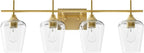 VONLUCE Bathroom Vanity Light, 4 Light Bathroom Light Fixture Over Mirror, Bathroom Wall Lamp with Clear Glass, Modern Gold Vanity Lighting fixtures for Bathroom, Bedroom, Hallway