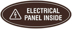 Signs ByLITA Oval Electrical Panel Inside Sign (Dark Brown) - Small