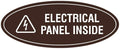 Signs ByLITA Oval Electrical Panel Inside Sign (Dark Brown) - Large 2 Pack