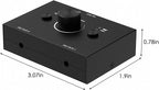 Dingsun 3.5mm Audio Switch, Stereo Audio Selector Box Passive Speaker Headphone Manual Selector with Volume Control (1 in-2 Out/ 2 in-1 Out)