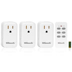 Remote Control Outlet, WILAWELS Wireless Remote Light Switch, Expandable Electrical Outlet Switch for Lamp, Light, Fan, Appliance, 100ft RF Range, FCC Listed, 1 Remote + 3 Outlets W02RC1306