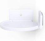 BRAINWAVZ 4” Small Floating Shelf, Adhesive & Screw in, for Bluetooth Speakers, Cameras, Plants, Toys, Books & More, Easy to Install Shelves Wall Mount (White)