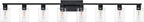 SOPEAS 8-Light Black Vanity Light Fixtures,Vanity Lights Clear Glass ShadeRust and Moisture Resistant Easy to Install Vanity Lights for Bathroom Light Over Mirror