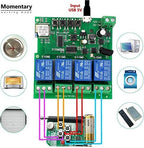Newgoal 4 Channels WiFi Wireless Smart Switch Inching Self-Locking Relay Module,for DIY Access Control, Garage Door Opener with 433RF Remote Control （Ewelink App）