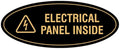 Signs ByLITA Oval Electrical Panel Inside Sign (Black Gold) - Large