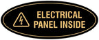 Signs ByLITA Oval Electrical Panel Inside Sign (Black Gold) - Medium