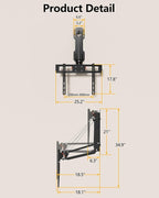 FORGING MOUNT Motorized Fireplace Pull Down TV Mount with Remote for 32-85" TVs, Electric Above Fireplace TV Wall Mount with Height Adjustable, Swivel,Tilt, Holds 88 lbs Max VESA 600x400
