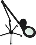 Neatfi LED Magnifying Floor Lamp – 1,200 Lumens, 5” Bifocal Lens with 5 & 20 Diopter, Dimmable, Adjustable Arm, Rolling Base, Floor Lamp for Reading, Sewing, Crafting (5 Inches, Black)
