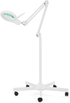 Neatfi (New Model) Bifocals 1,200 Lumens LED Magnifying Floor Lamp with Rolling Base, 5 Diopter with 20 Diopter, Dimmable, Adjustable Arm (5 Inches, White)