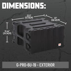 Gator Cases Pro Series 6U Rack Case with Standard 19" Depth, Roto Molded Made in USA (G-PRO-6U-19)