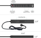 6Ft Power Strip Surge Protector - Yintar Extension Cord with 6 AC Outlets and 3 USB Ports for for Home, Office, Dorm Essentials, 1680 Joules, ETL Listed, (Black)