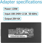 20V 6A 120W Charger Compatible with Intel NUC 12 Pro NUC12WSHi7 NUC12WSKi3 NUC12WSHi7 Mini PC NUC 12 Pro Wall Street Canyon NUC 13 Pro NUC13PMKi5 NUC13PMKi7 NUC13ANKi5 NUC13ANBv5