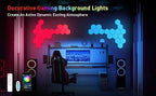 TISOFU Hexagon Lights (8 Pack) LED Wall Panels, RGB Gaming Lights with APP, Smart Modular Panel Hex Tiles Push Glide Expansion Shapes Light
