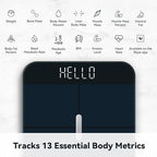 Wyze Smart Scale X - Digital Bathroom Scale for Body Weight, BMI, Body Fat, Muscle Mass, Heart Rate Monitor | Sync with Health Apps | for People, Baby & Pet, 400 lbs (Black)