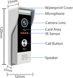 Video Doorbell Intercom System,10 Inches Touch Screen (Silver) Video Doorbell Door Phone System,Support Remote Unlock, Dual-Way Intercom,Night Vision for Villa House Apartment (1-Camera + 1-Monitor)