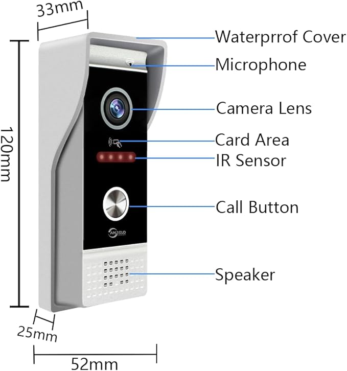 Video Doorbell Intercom System,7 Inches Touch Screen Video Doorbell Door Phone System,Support Remote Unlock, Dual-Way Intercom,Night Vision for Villa House Office Apartment (2-Camera + 2-Monitor)