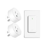 Greencycle Wireless Remote Control Outlet Plug Switch Kit,Remote Light Switches,On Off Outlet Switch for Lights,Lamps,Fans,300ft Long Range,No Wiring,15A 1500W,for Household Appliance,1SW+2Outlets