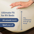 RV Short Queen Sheet Set 60 X 75 - 4 Piece RV Short Queen Bed Sheets - Soft, Breathable & Cooling - Designed for Bunks, Trailers & Camper - Fits 8” to 12" Mattress - Hotel Luxury Bedding - Wheat