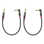 Rannsgeer 2 Pack 1/4 Inch TS Right Angle to 1/4 Inch TS 1 Feet Cable (1 Ft 2 Pack)