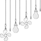 ZE-268S6- Ceiling Fan Pull Chain Set, 12 Inch Nickel, 4 Pieces Fan and Light Design Extension, for Ceiling Fan and Lighting