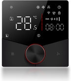 WiFi Central AC Thermostat Energy Saving Control Wall Mounted Programmable Temperature Controller for Smart Home (Black)
