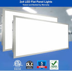2x4 LED Flat Panel Light Drop Ceiling Office Fixture, 6500LM, Selectable Features, 30W/40W/50W/60W/72W, 3000K/3500K/4000K/5000K/6500K, Dimmable (0-10V), Dustproof ETL
