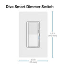Lutron Diva Smart Dimmer Switch for Caséta Smart Lighting | No Neutral Wire Required | DVRF-6L-BL | Black