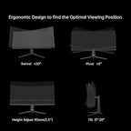 KTC 34'' Curved Ultrawide Gaming Monitor, 21:9, 3440x1440p 165Hz 1ms, 1500R Curved Monitor, Freesync G-sync, Picture by Picture,PIP, Height/Tilt/Swivel/Pivot