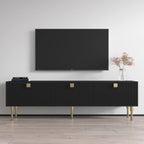Meble Furniture Dorset 01 TV Stand - Modern Rectangular TV Stand with Storage Cabinets - Media Entertainment Center Console Table for TV Up to 80" - Black